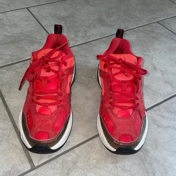 NIKE WMNS M2K Tekno Red Crimson  Suede Mesh Sneaker Size US 7.5 - Picture 3 of 11
